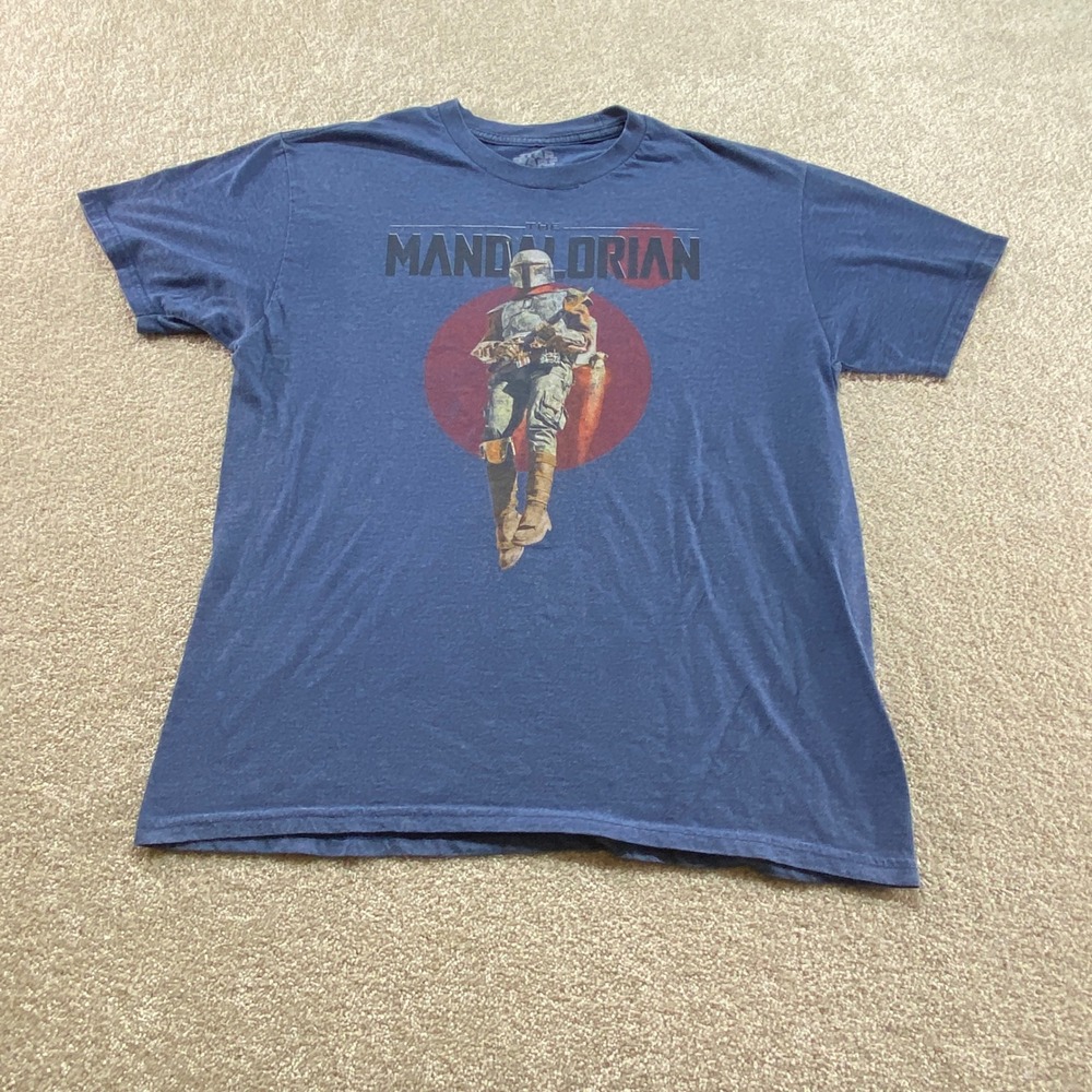 Star Wars‎ The Mandalorian Shirt Mens Large Blue Mad Engine Graphic Tee